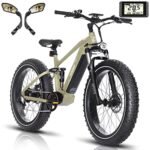 HAOQI 750W (Peak 1000W) Cheetah Electric Bike for Adults, 48V 16AH/25Ah Removable Batteries Ebike, Brushless Motor up to 28MPH, 7-Speed, 26" x 4.0 Fat Tire Mountain Bike,UL 2849 Certified