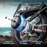 CITYRANGE 4.0 PEAK1500W 48V 20AH Electric Bike for Adult,30MPH 70Miles 20''×4.0" Fat Tire Cargo E-Bike, Long Range Electric Mountain Bike for Snow Beach Commuting, UL Certified - Image 2