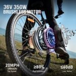 HOTEBIKE Electric Bike for Adults with 36V 10AH Removable Hidden Battery, Electric Mountain Bike 27.5" Ebike for Men Women, 350W(Peak 500W) Electric Bicycle with Professional 21 Speed Gears - Image 2