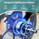 NR-7 20" Folding Electric Bike for Adults | Lightweight Foldable Electric Bicycle - Weighs Only 45lbs | 500W Brushless Motor | 40+ Mile Range | 21mph Speed - Class 2 Fat TIre Ebike - Image 2