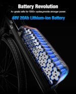 Ebike Battery 48V 20Ah for Electric Bike/Bicycle Power Supply Hailong Li-ion Battery Pack with Fix Plate, Safe Lock, 3A Charger, XT60 Connector and LED Indicator for 100-1200W Motor - Image 2