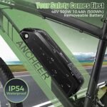 ANCHEER 27.5'' Electric Bike 500W(Peak 750W) Electric Mountain Bike, 55 Miles Range & 22 MPH, 3H Fast Charge, 48V/10.4Ah Removable Battery, Electric Bike for Adult 21 Speed Incl. Free Bike Lock - Image 5