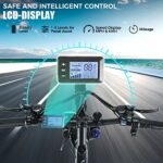 ANCHEER Electric Bike for Adults, [Peak 750W Motor] Electric Mountain Bike, 26" Sunshine Commuter Ebike, 55 Miles 22MPH Electric Bicycle with 48V/374Wh Battery, LCD Display, 21Speed, Front Suspension - Image 4