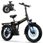 SOHAMO H3 Electric Bike for Adults, 1100W Brushless Motor Foldable Ebike 28mph, 48V 15/20AH Battery, 40/60Miles Range Folding E-Bike w/Dual Suspension Electric Bicycle for Road Sand Snow Mountain