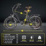 Electric Bike for Adults with Waterproof Removable Battery, 45Miles 20MPH Commuting City Electric Bike with 250W/500W Brushless Motor, 20" Tires and Disc Brake Ebike, Complies to ANSI/CAN/UL2849 - Image 6