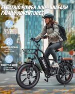 2 Seater Electric Bike for Adults,1500/1000W 30MPH 30-70Miles 48V 15AH Removable Battery Ebike 20" x 4.0 Fat Tire Beach Mountain Commuting Electric Bicycles W/Fork Suspension UL2849 - Image 4