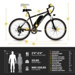 Jasion EB5 Plus Electric Bike, 480 WH Removeable Battery, 750W Peak Motor Electric Mountain Bike, 20MPH Ebike for Adults with Front Fork Suspension - Image 7