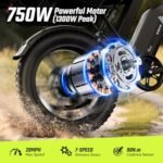 Electric Bike for Adults 1300w, Mountain Electric Bike,Motorbike,Fat Tire Ebike 20x4 in, Classic Off-Road Ebike,65Miles Range,28MPH,48V 15AH Removable Battery, 90N.m,7 Speed Gear Hydraulic Brake - Image 2