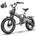 Electric Bike for Adults, 1500/2000W Peak Motor, 35MPH 60-80Miles Long Range, 48V 20/25AH Removable Battery E Bike, 20" Fat Tire Folding Electric Bike, 7/8 Speed, Front Fork Suspension