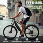 TST Electric Bike for Adults,Electric Bicycle 23MPH,26" Tire,Peak 800W Motor,Range 40 Miles,7-Speed,Commuter Electric Bike with 480Wh Removable Battery Built in,LCD,Suspension Fork,Smart App - Image 2