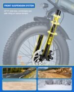 Electric Bike for Adults, 750W Folding Electric Bike, 20" x 4.0 Fat Tire All-Terrain, 48V 15AH Removable Battery for Electric Bike with 7 Speed for Adults with Rear Rack - Image 3