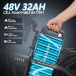 32Ah Electric Bike Long Range 28MPH Folding Electric Bike for Adults Men Women 20" Fat Tire Mountain Foldable Ebike City Urban Commuting Bicycles with 2 Seat - Image 2