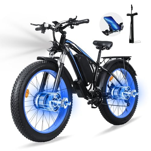 Version 1.0.0 Ronson Electric Bike for Adults,Dual Motor Ebike,2000w Electric Bike,Fat Tire Electric Bike with 48V/23Ah Battery,Men's Electric Bike,90 Miles Electric Bicycle and Passed UL&GCC Certification - Image 1
