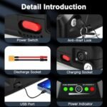 Ebike Battery Pack Power 48V E Bike Battery 20Ah for 0-1500W Motors Electric Bicycle Lithium-ion Battery for Adult Bicycle Voltage Equalization Chip& Safety Lock - W/Charger - Image 4