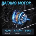 VELOWAVE Electric Bike for Adults 750W BAFANG Motor 28MPH Mountain Ebike 48V 15Ah Removable LG Cells Battery 26'' Fat Tire E Bike Shimano 7-Speed - Image 2