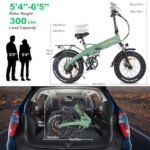 Folding Electric Bike for Adults, GELEISEN 750W(Peak1000W) Electric Mountain Bike, 48V 13Ah Removable Battery Up to 54 Miles, 28Mph 20"x4.0 Fat Tire Ebike, Professional 7 Speed Gear, UL2849 Certified - Image 5