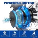 Ebikes Electric Bike for Adults,12.5Ah/18.2Ah Battery 40-90Km Range,1000W/1200W Motor Hidoes E Bike for Adults Electric Mountain Bike for Mens,20"/26" Fat Tire Electric Bike 7-Speed - Image 2