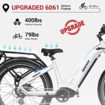 Himiway Zebra D5 Electric Bike, 750W Motor 48V 20Ah Removable Battery 80Miles Range E-Bike for Adults, 26x4 Tire 400lbs Payload, Hydraulic Brakes, 25Mph, 7-Speed - Image 3