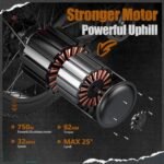 Electric Bike, 750W 48V 18Ah 26'' Fat Tire Ebike for Adults, 32mph 35 - 70 Miles Pedal Assist Thumb Throttle Electric Bicycle with Hydraulic Brakes, Full Suspension Mountain E Bike for Off Road - Image 6