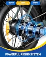 Electric Bike for Adults, 750W Folding Electric Bike, 20" x 4.0 Fat Tire All-Terrain, 48V 15AH Removable Battery for Electric Bike with 7 Speed for Adults with Rear Rack - Image 2