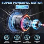 Electric Bike for Adults, 1200W Peak 30MPH Electric City Cruiser Bicycle, 26" x 3.0 Fat Tire Step-Thru Ebike with 48V 16AH/14.5AH Removable Battery, 7-Speed Folding Electric Commuter Bike - Image 3