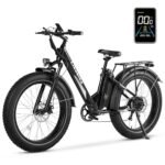 Lander S Electric Bike for Adults, UL 2849 Certified, 26 Inch Fat Tire Mountain Electric Ebike Step Through E-bike with 720W Peak Motor and 624Wh Removable Battery, 25MPH, 7 Speed and Front Suspension