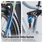 Electric Bike for Adults 48V 30AH/20Ah Battery,1000W Adult Electric Bicycles,26" Fat Tire Full Suspension,30MPH Mountain E Bike,Adjustable Stem,Hydraulic Disc Brakes,Full Suspensio - Image 6