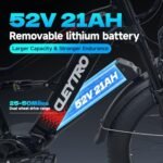 Adult Electric Bike,1500W/750W, 52V 21/19Ah 37/32MPH 30-60Miles, 26-inch Fat Tire Electric Bike Full Suspension Electric Mountain Bike with Dual Disc Brakes - Image 3