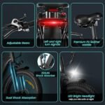 AILIFE Electric Bike, Ebike with 26" x 4.0 Fat Tire, 48V 1000W 13Ah Bicycle Electric Mountain Bike with 7 Speed Gears, 27 MPH Max 31-62 Miles Electric Bike for Adults, Upgraded Electric Dirt Bike - Image 5