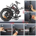 Speedrid 500W Folding Electric Bike for Adults, 20" x 4.0" Fat Tire Ebike with Mid Located Built-in 48V-10.4Ah Battery Up to 50 Miles, Front Suspension Fork and 7 Speed - Image 5