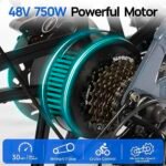 Mimas Folding Electric Bike for Adults 20Ah LG Cell Battery 750W Brushless Motor Cruise Control 80+Miles Long Range Full Suspension 30Mph 20" x4.0 Fat Tire Ebike 7-Speed Commuter Bicycle - Image 3