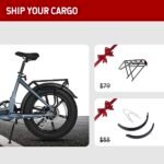 E-Flow, 750W Folding Electric Bike Adults, Up to 90Miles Motor Ebike, 48V 20Ah BAFANG Battery, 20’’x4.0 Fat Tire 28MPH Step-Thru Bicycle for City Commuter, Snow, Beach, Mountain etc - Image 5