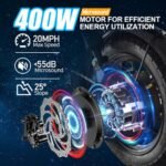 Folding Electric Bike for Adult 600W Peak Brushless Motor Ebike,14” Tire,10AH/17.5AH/23.4AH/30AH Removable Battery,20MPH Max Speed,Commuter Ebike for Adults & Teens - Image 2