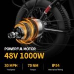 G20pro E-Bike for Adults, 1000W Motor 20" Fat Tire Electric Mountain Bike, Up to 30 MPH Foldable Electric Bicycle with 48V 12.8AH Removable Battery, Professional 7-Speed Gears - Image 2