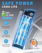 Electric Bike for Adults, 350W(Peak 500W), Up to 45 Miles, Removable Battery, 26" Commuter Electric Bicycle, Rear Rack, Bike Basket, Certified to UL Standard 2849 - Image 2