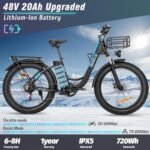 Electric Bike for Adults, 1500W 36MPH Ebike,26'' X 4.0 Fat Tire Beach Mountain Bikes 48V 20AH BMS Battery Adult Commute Electric Bicycles Shim 7-Speed UL2849 - Image 4