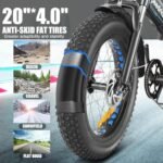 ANCHEER Folding Electric Bike for Adults, Electric Bicycle with 500W Brushless Motor(Peak 800W), 48V/499Wh Hidden Battery, Up to 55 Miles, 20"*4.0 Fat Tire Ebike, 7 Speed Gear - Image 5