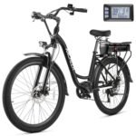 ANCHEER Electric Bike for Adults, 26" City Commuter Bike with 48V/10.4AH Battery, Up to 60 Miles, 3.5H Fast Charge, 7-Speed, 500W Peak Motor Step-Thru Cruiser Bike for Women Men, UL 2849 Certified