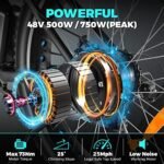 Speedrid Electric Bike 26" Fat Tire Electric Bike for Adult, 25mph Peak 750W 48V 10.4/ 13Ah Removable Battery Electric Mountain Bike, Commuting Off Road Ebike 7 Speed & Front Suspension Fast Charge - Image 4