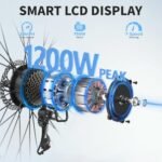 Jasion Roamer Electric Bike for Adults 1200W Peak Motor 528WH Removable Battery,up to 60miles 28MPH City Cruiser Ebike,26'' Commuter E Bike, 7-Speed Gears and Front Suspension Bicycles - Image 2