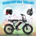 V20 3.0 Electric Bike Powerful 1000W Motor, 20'' Fat Tire Ebikes, 48V 15.6AH Battery, 28MPH Speed, Double Suspension & Disc Brakes - Image 4