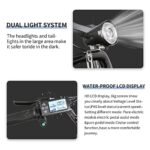 NAKTO Electric Bikes for Adults, Foldable Ebike 20" x 4.0 Fat Tire Electric Bicycle with 500W Motor,35MPH, 48V 12AH Removable Battery, Shimano 6-Speed and Dual Shock Absorber with Free Lock (Black) - Image 5