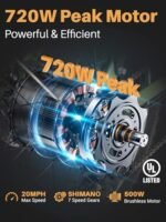 Cityfun Folding Electric Bike Adults,500W Motor (Peak 720W) Ebike with 20" x 4.0" Fat Tire,48V 10.4Ah Removable Battery Hidden,Electric Mountain Bike,UL 2849 Certified,Commuting E-Bike,7-Speed - Image 3