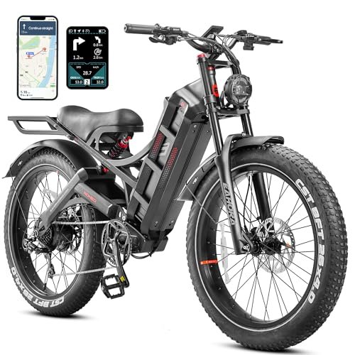 Version 1.0.0 eAhora Romeo Pro1600W Peak 60Ah Electric Bike Long Range Ebike 34Mph/100-200 Miles 26" Fat Tire,E Mountain Bikes Full Suspension, Adult Electric Bicycles with Rear Rack and Basket, UL2849 Certified - Image 1