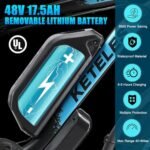 Electric Bike for Adults 1000W 48V 17.5AH Removable Battery 27MPH 26" x 4" Fat Tire Snow Beach Mountain Ebike with 21-Speed Shifting Gear Hydraulic Disc Brake City Electric Bicycles - Image 5