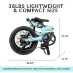 Folding Electric Bike Voladors Lightweight Ebike 36V Removable Battery 350W Motor 7 Speed Gear 20" Tire 20MPH Max Speed Compact Foldable Bicycle UL 2849 Certified - Image 6