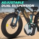 CycUltra Electric Bike for Adults 1500W Peak Motor, 750Wh Removable Battery, 28 mph Ebike, 85Miles PAS Range, 26" x 4.0 Fat Tire Dirt Electric Bicycles, 9 Speed Full Suspension - Image 5