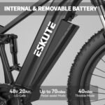 ESKUTE Spark Y Electric Mountain Bike, 1500W Peak Bafang Motor with Max Speed 28Mph, Up to 70Miles Range, 26"x4.8" Fat Tires Ebike with Full Suspension - Image 3