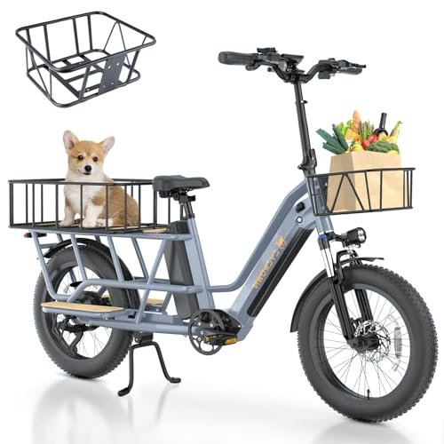 Version 1.0.0 Wagen Electric Bike for Adults, 1000W Cargo E Bike with 48V 15.6+10.4AH Dual Battery, 28MPH 120Miles Step-Thru Design E Bike for Adults, 20" Fat Tire Cargo Electric Bicycle - Image 1