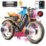 Romeo ProⅡ 3000W Electric Bike for Adults 44 Mph, 60Ah Long Range Ebike 120+Miles, 26 * 4.0 Fat Tire Electric Mountain Bike Upgrad Air Fork 4-Piston Brake App Control Ebike UL2849